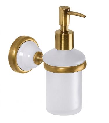 Glas Seifenspender Keramik Messing antik gebürstet 