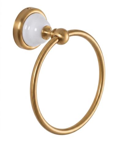 Handtuchring Keramik Messing antik gebürstet 