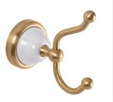 Wandhaken Keramik Messing antik gebürstet 