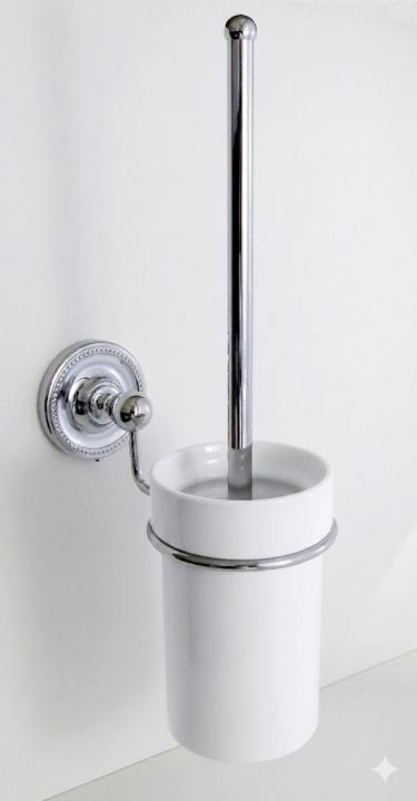 Wand WC-Bürstengarniur Messing Chrom Antik 