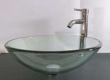 Aufsatz Glas Waschbecken Klarglas 42cm 