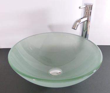 Aufsatz Glas Waschbecken satiniert 42cm 