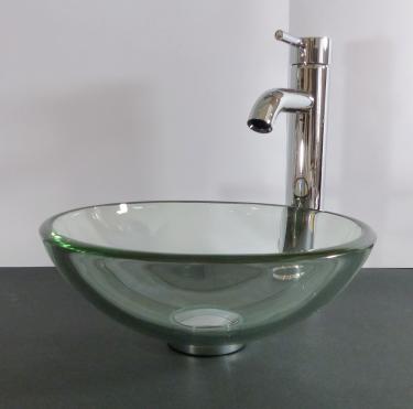 Aufsatz Glas Waschbecken Klarglas 31cm 