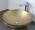 Aufsatz Glas Waschbecken hellgold rund 42cm 