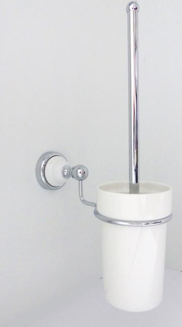 Wand WC-Bürstengarnitur Keramik Messing Chrom 