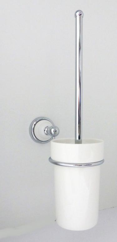 Wand WC-Bürstengarnitur Keramik Messing Chrom 