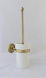 Wand WC-Bürstengarnitur Keramik/ Messing gold gebürstet 