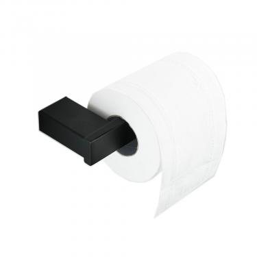 Toilettenpapierhalter eckig massiv Edelstahl schwarz matt 