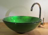 Aufsatz Glas Waschbecken "Antik" grün 42cm 