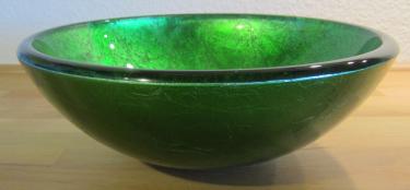 Aufsatz Glas Waschbecken "Antik" grün 31cm 