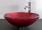 Aufsatz Glas Waschbecken rund rot 42cm 