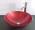 Aufsatz Glas Waschbecken rund rot 42cm 