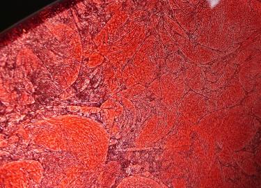Aufsatz Glas Waschbecken rund rot 42cm 