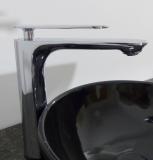 Hohe Design Armatur für 31cm Aufsatz Waschbecken Chrom 