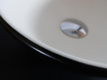Keramik Aufsatzwaschbecken schwarz weiß MATT rund 28cm 