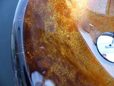 Aufsatz Glas Waschbecken "Antik" gold 31cm 