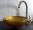 Aufsatz Glas Waschbecken gold rot 31cm 