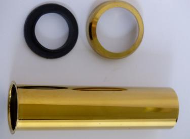 Tauchrohr Bördelrohr 1 1/4" 120mm gold glänzend 