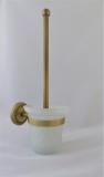 Wand WC-Bürstengarnitur Glas/ Messing gold gebürstet 
