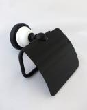 Toilettenpapierhalter Keramik Messing matt schwarz 