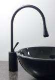 Hohe Design Armatur für 31cm Aufsatz Waschbecken schwarz 