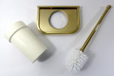 glänzend Keramik kaufen WC-Bürstengarnitur online Messing gold | Badshop Nero |