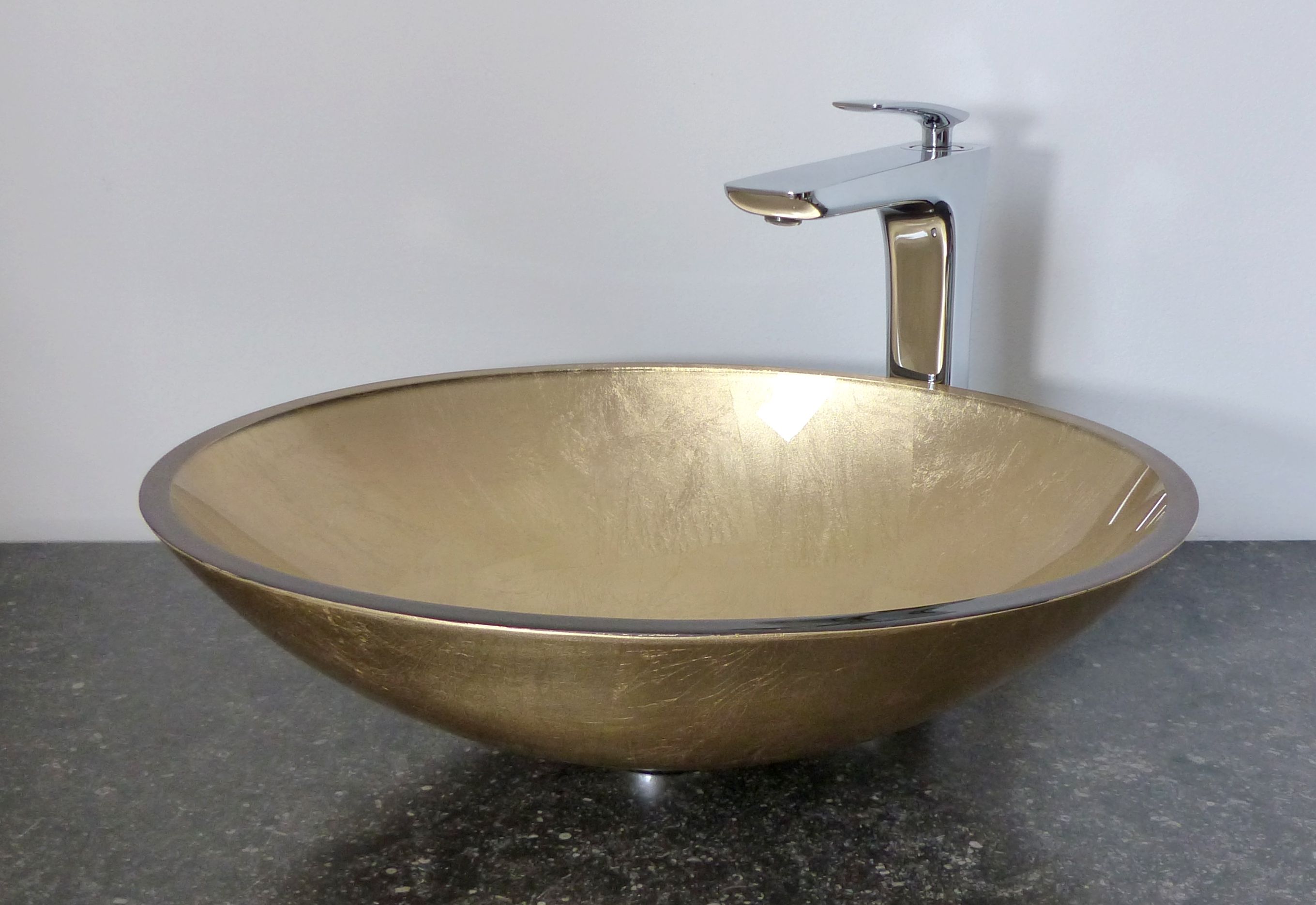 Nero Badshop | Aufsatz Glas Waschbecken gold oval NEUHEIT | online kaufen